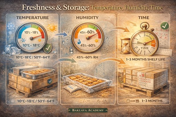 Freshness & Storage: Temperature, Humidity, Time — Baklava Academy